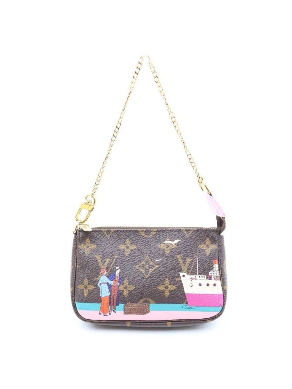 Louis Vuitton Monogram Mini Pochette Accessoires Mini Handbag Pouch Brown